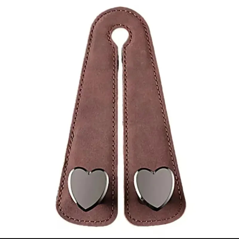 Heart Shape Metal Car Seat Headrest Hooks 2 in 1 Leather Car Seat Back Hook Purse and Bag Backpack Double Hook Car Seat Hanger