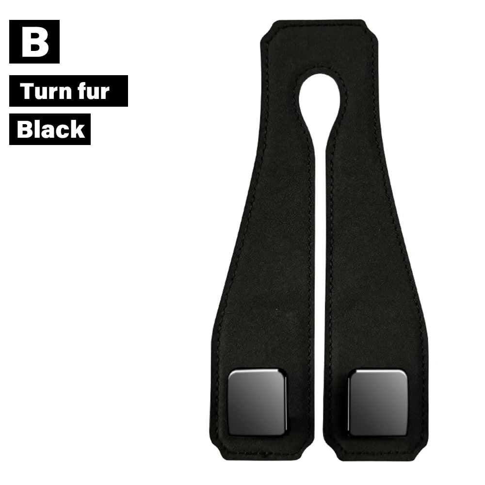 Universal Car Headrest Hook Premium Suede Rear Seat Hanging Dual Hook 20KG Large Load-Bearing Alloy Hook Hanger Tool Accessories