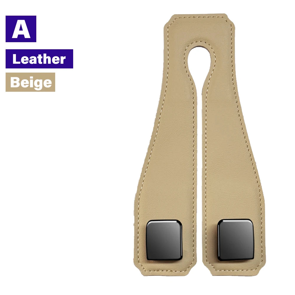 Universal Car Headrest Hook Premium Suede Rear Seat Hanging Dual Hook 20KG Large Load-Bearing Alloy Hook Hanger Tool Accessories