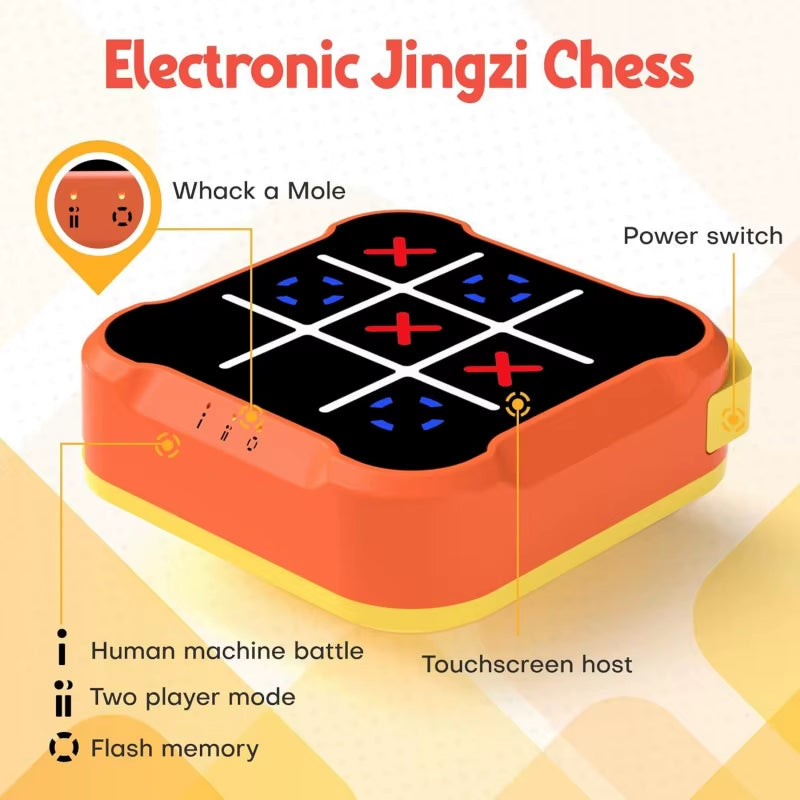 Portable Handheld Board Indoor Game Toy Classic Fingertip Toy Board Game Multifunctional Electronic Tic-Tac-Toe Board